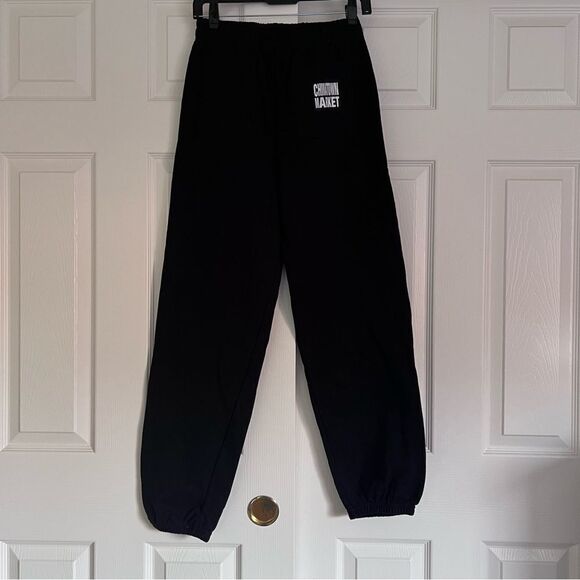 Chinatown Market Keeping The Game Fresh Sweatpants Small Black NEW - flawed - Picture 2 of 6